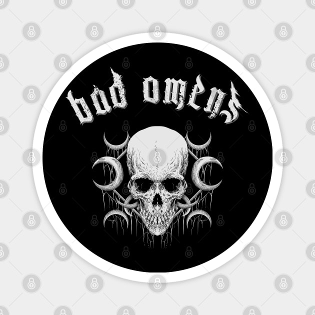 bad omens in the darkness Magnet by ramon parada